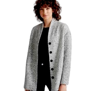 NEW Club Monaco| Blazer Jacket. Wool tweed. Collarless.